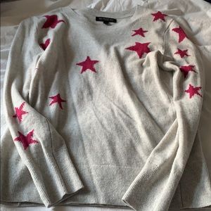 Gray with pink stars sweater from banana republic